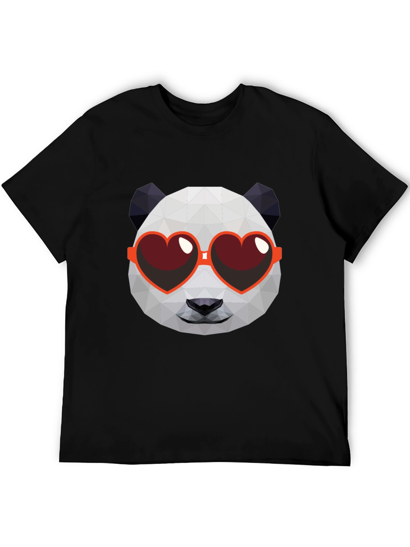Geometric Panda Heart Sunglasses Graphic Tee
