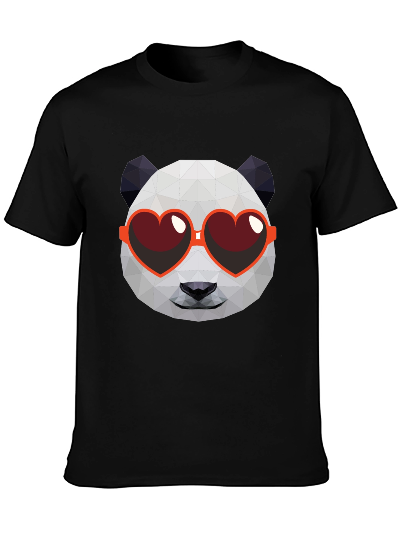 Geometric Panda Heart Sunglasses Graphic Tee