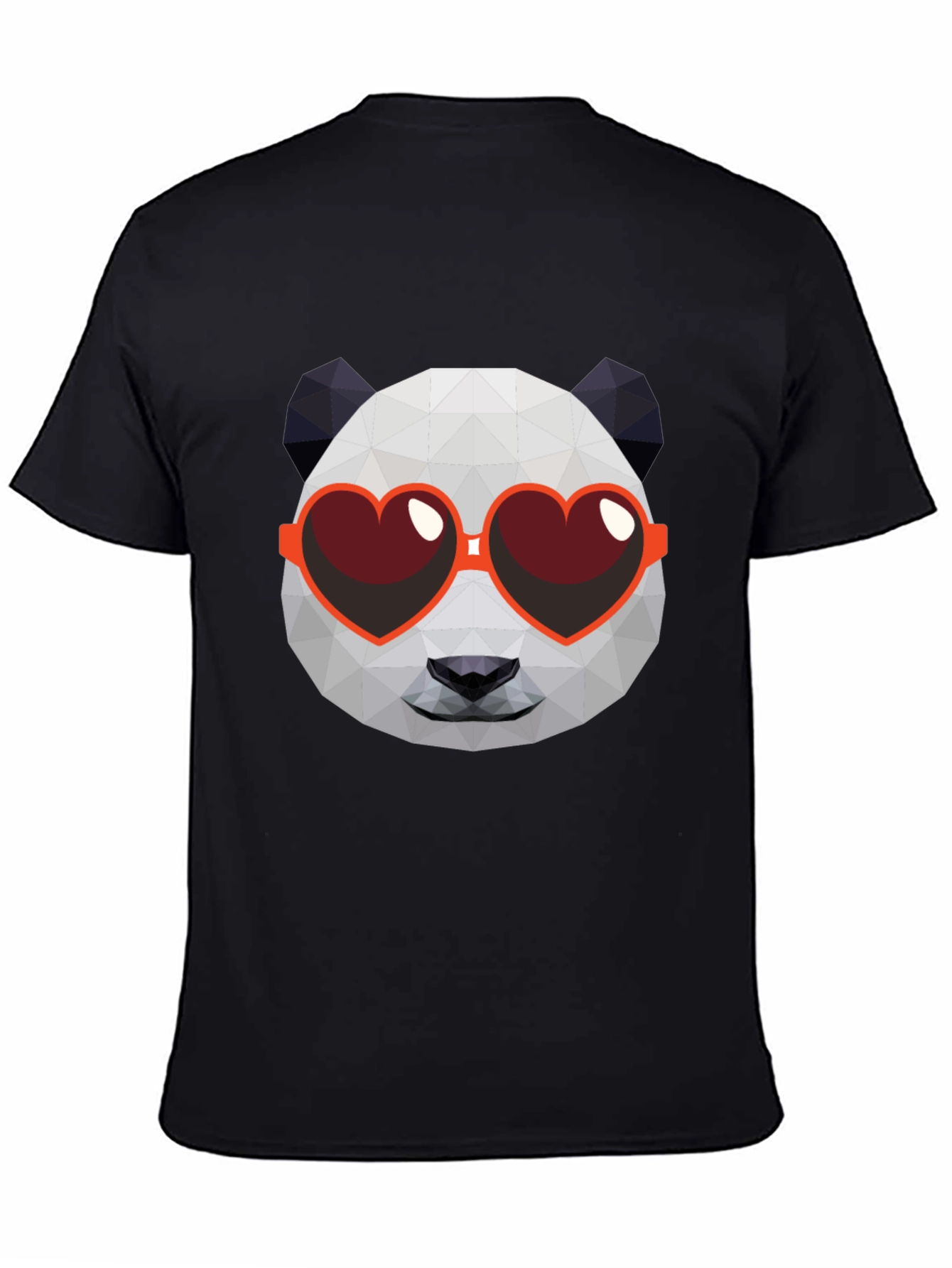 Geometric Panda Heart Sunglasses Graphic Tee