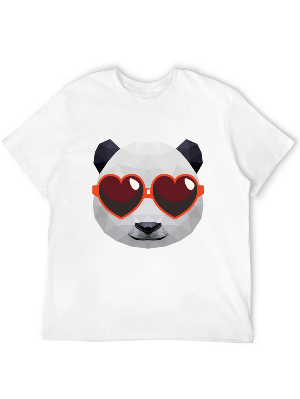 Geometric Panda Heart Sunglasses Graphic Tee