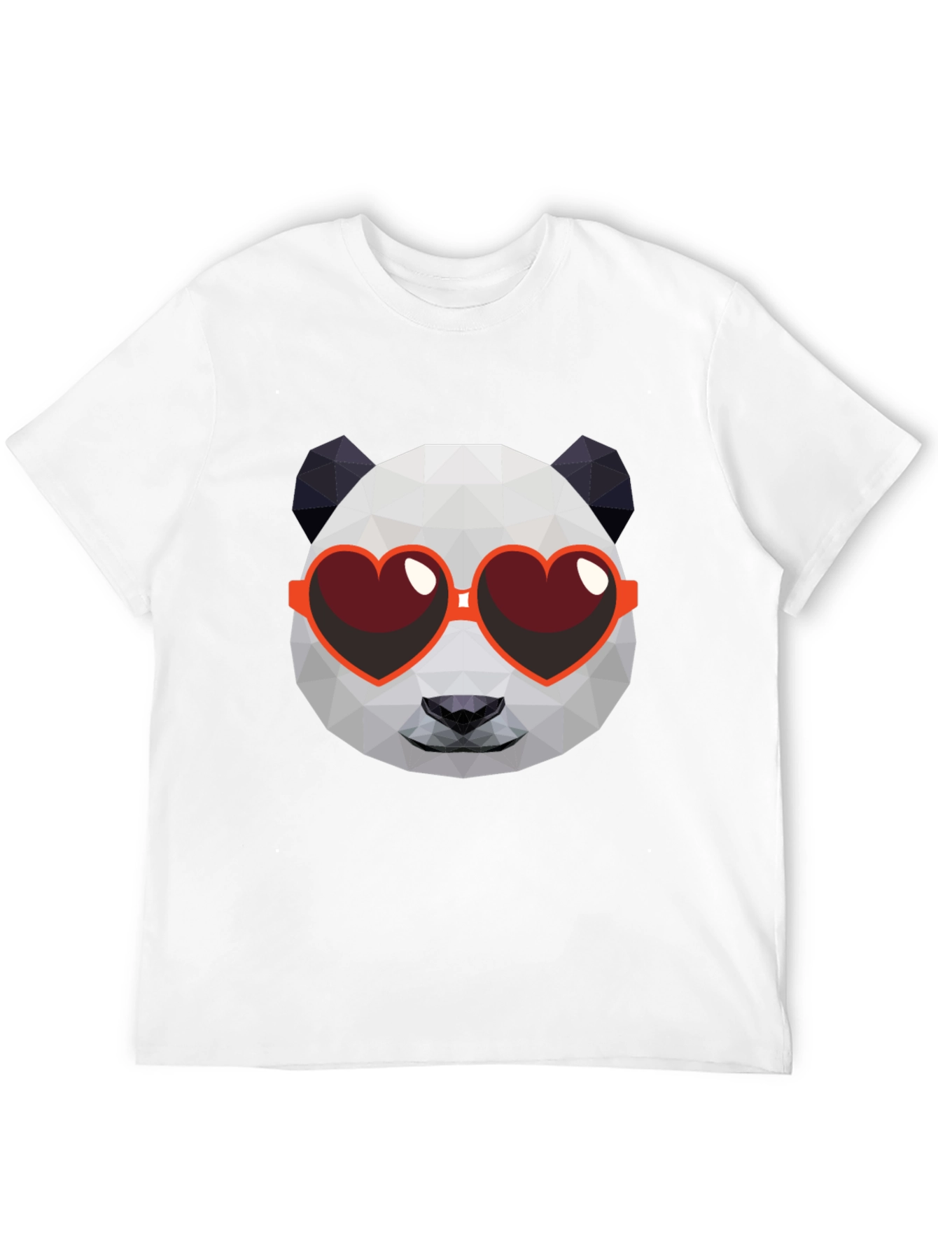 Geometric Panda Heart Sunglasses Graphic Tee