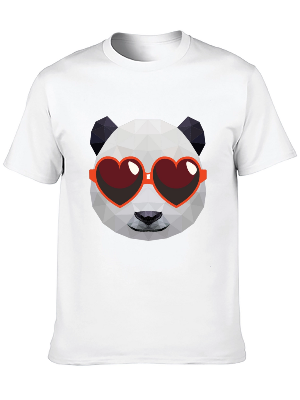 Geometric Panda Heart Sunglasses Graphic Tee