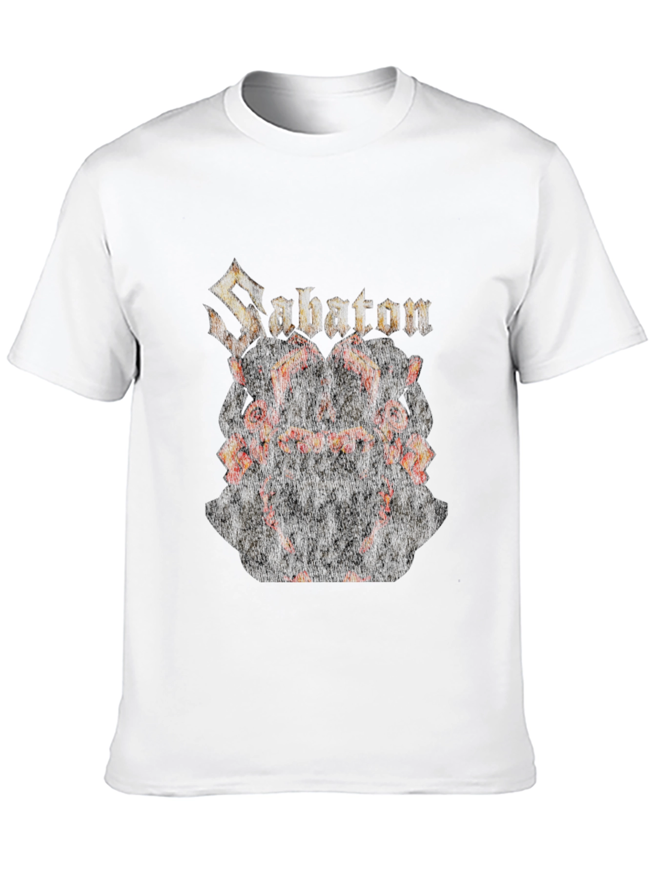 Sabaton Lava Skull Graphic Print Black T-Shirt
