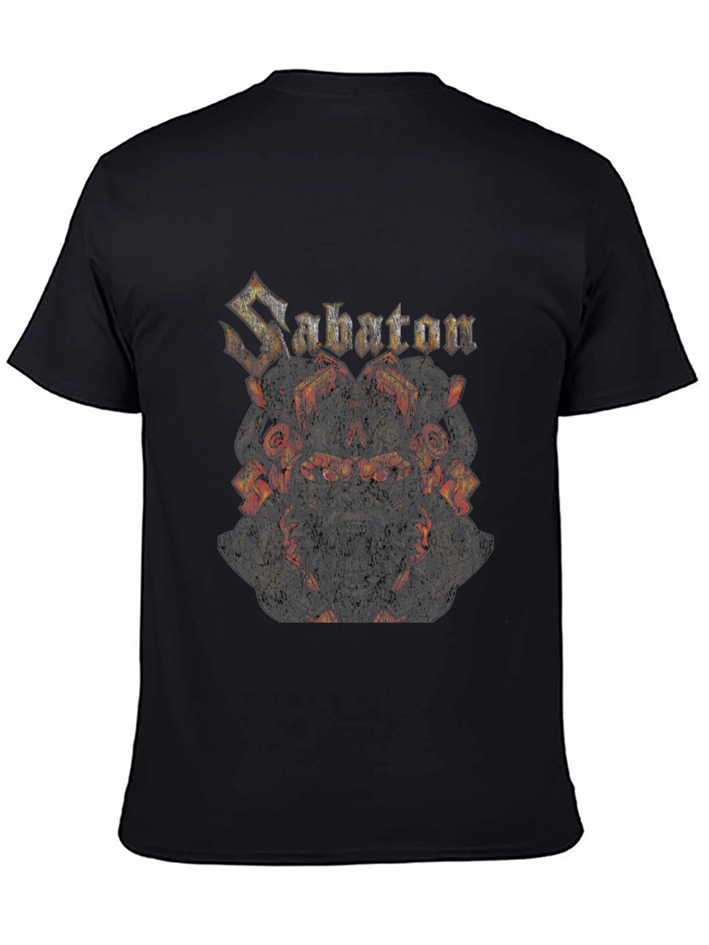 Sabaton Lava Skull Graphic Print Black T-Shirt