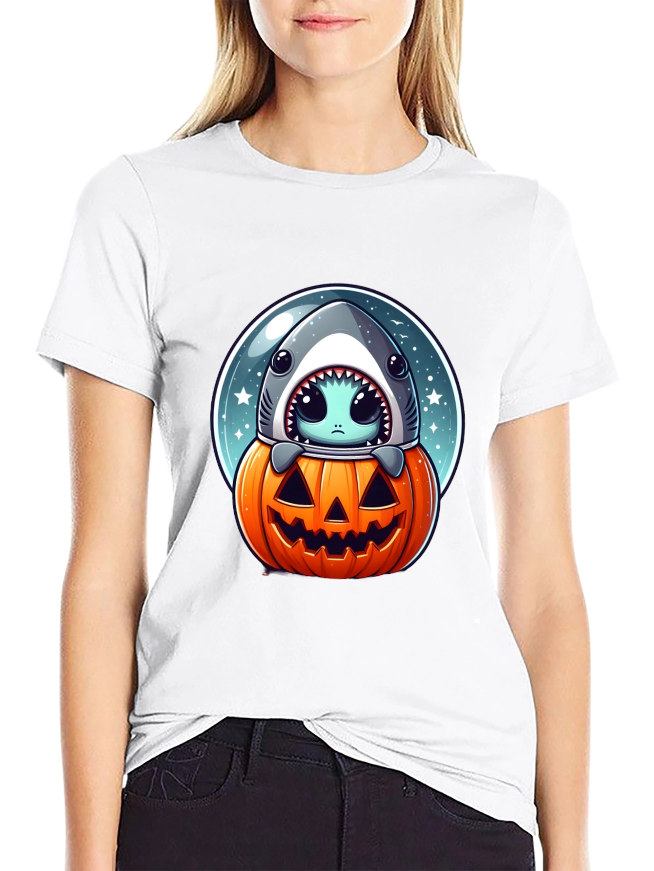 Spooky Shark Pumpkin T-Shirt