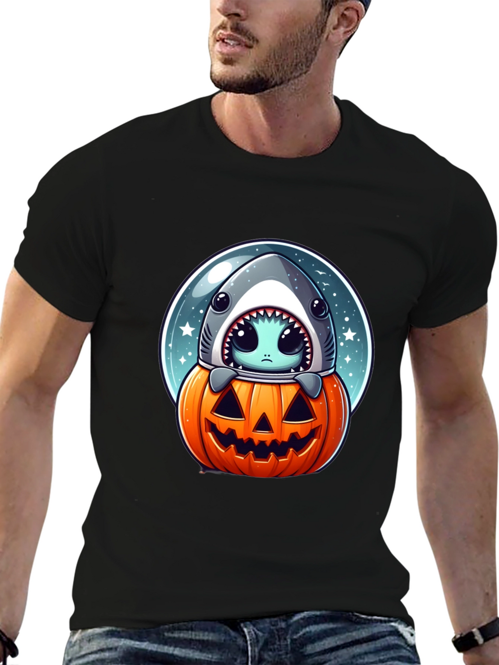Spooky Shark Pumpkin T-Shirt