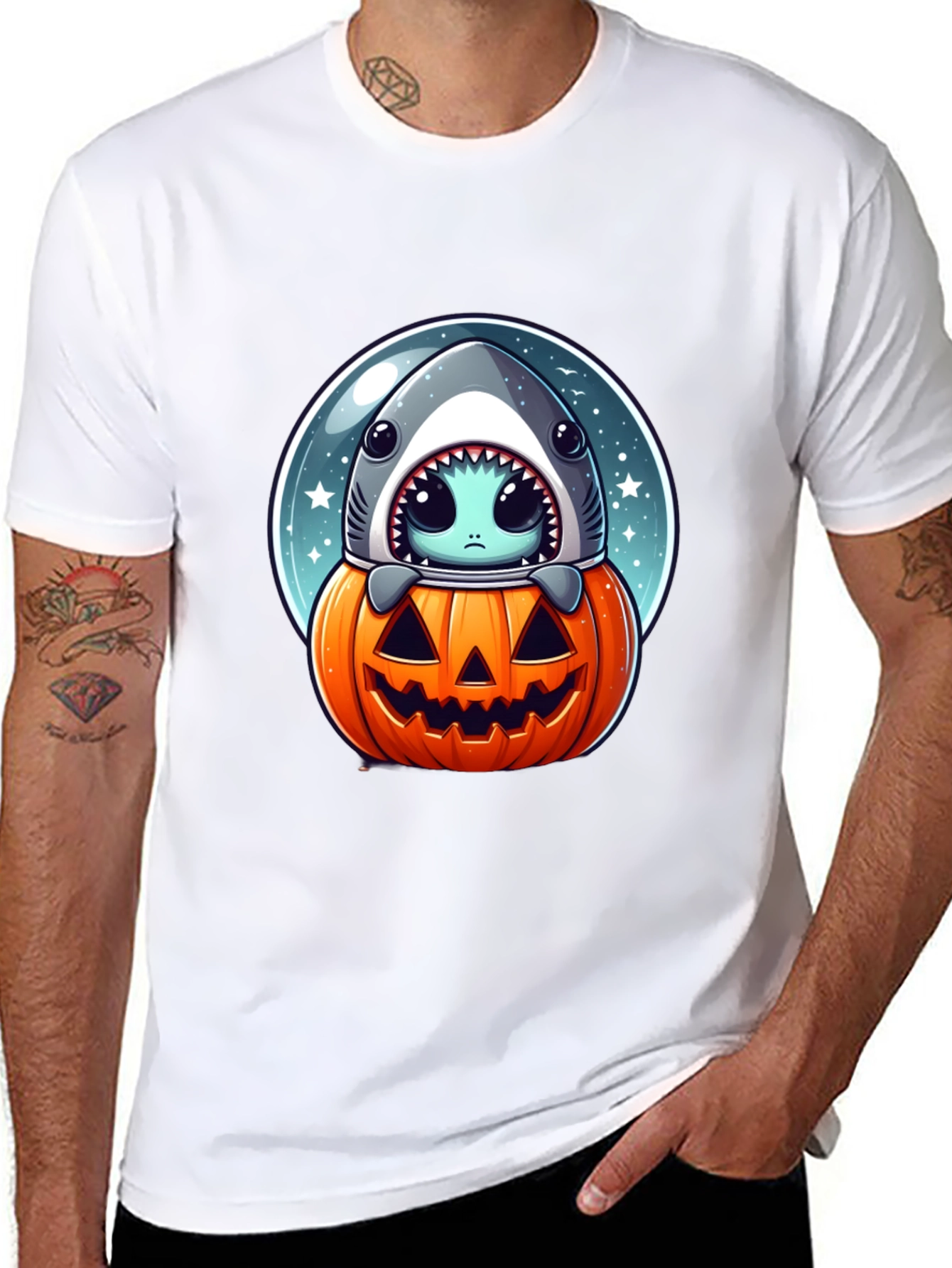 Spooky Shark Pumpkin T-Shirt