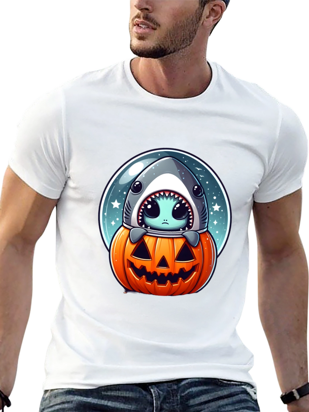 Spooky Shark Pumpkin T-Shirt