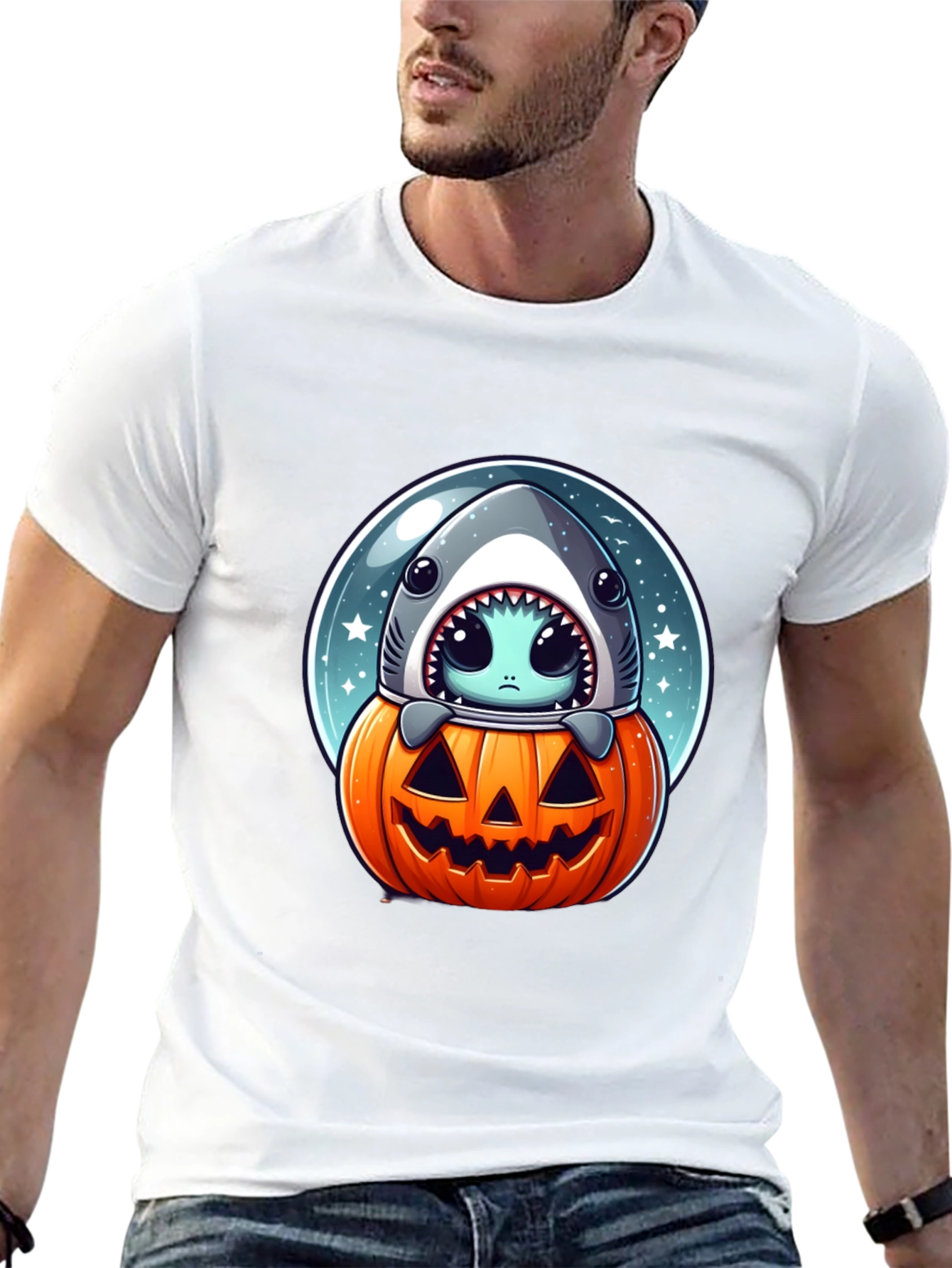 Spooky Shark Pumpkin T-Shirt