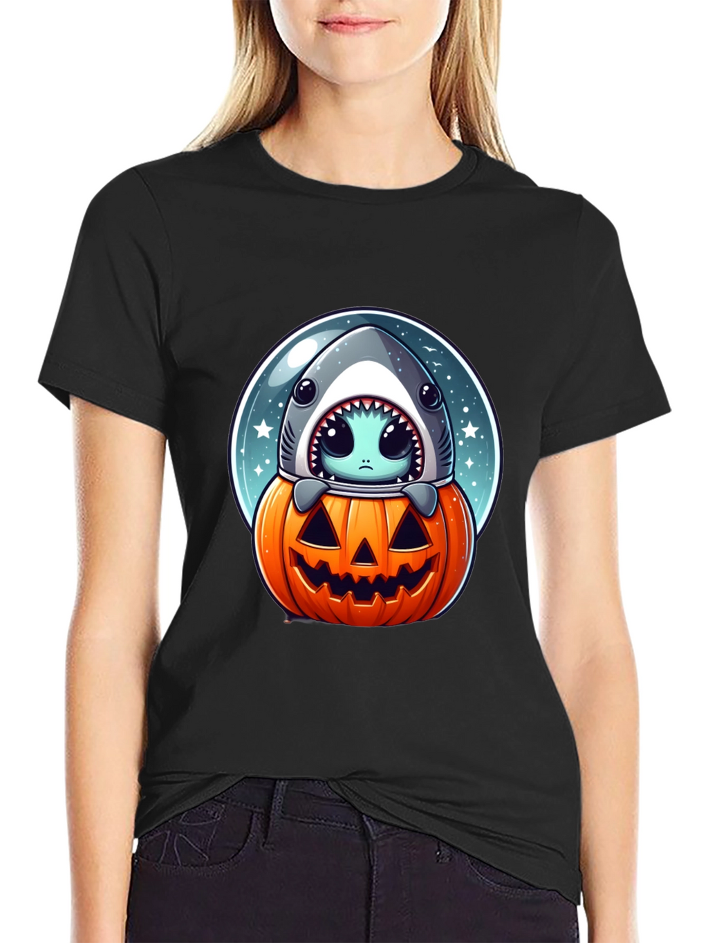 Spooky Shark Pumpkin T-Shirt