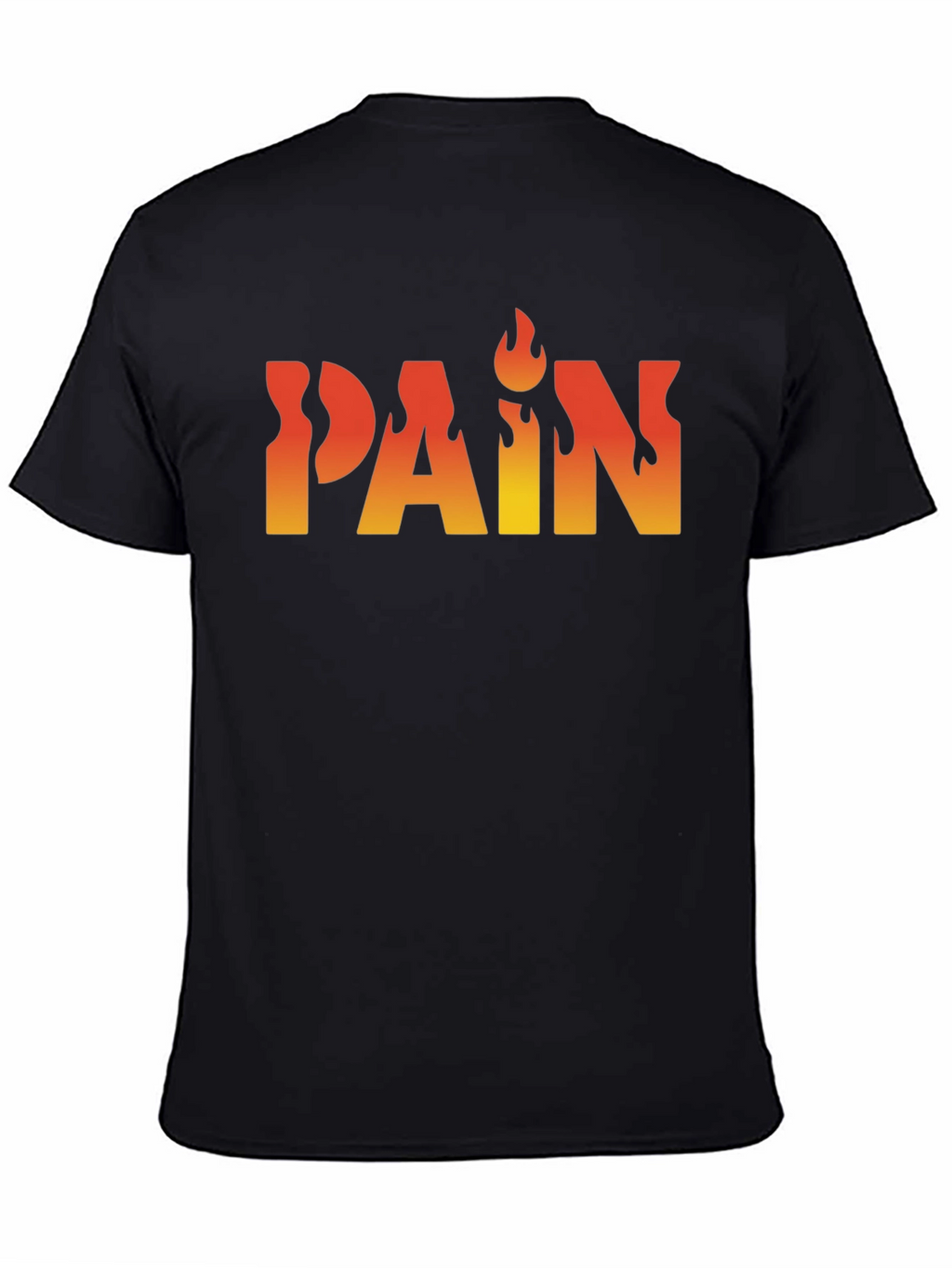 Flaming PAIN Graphic Tee - Edgy Black T-Shirt