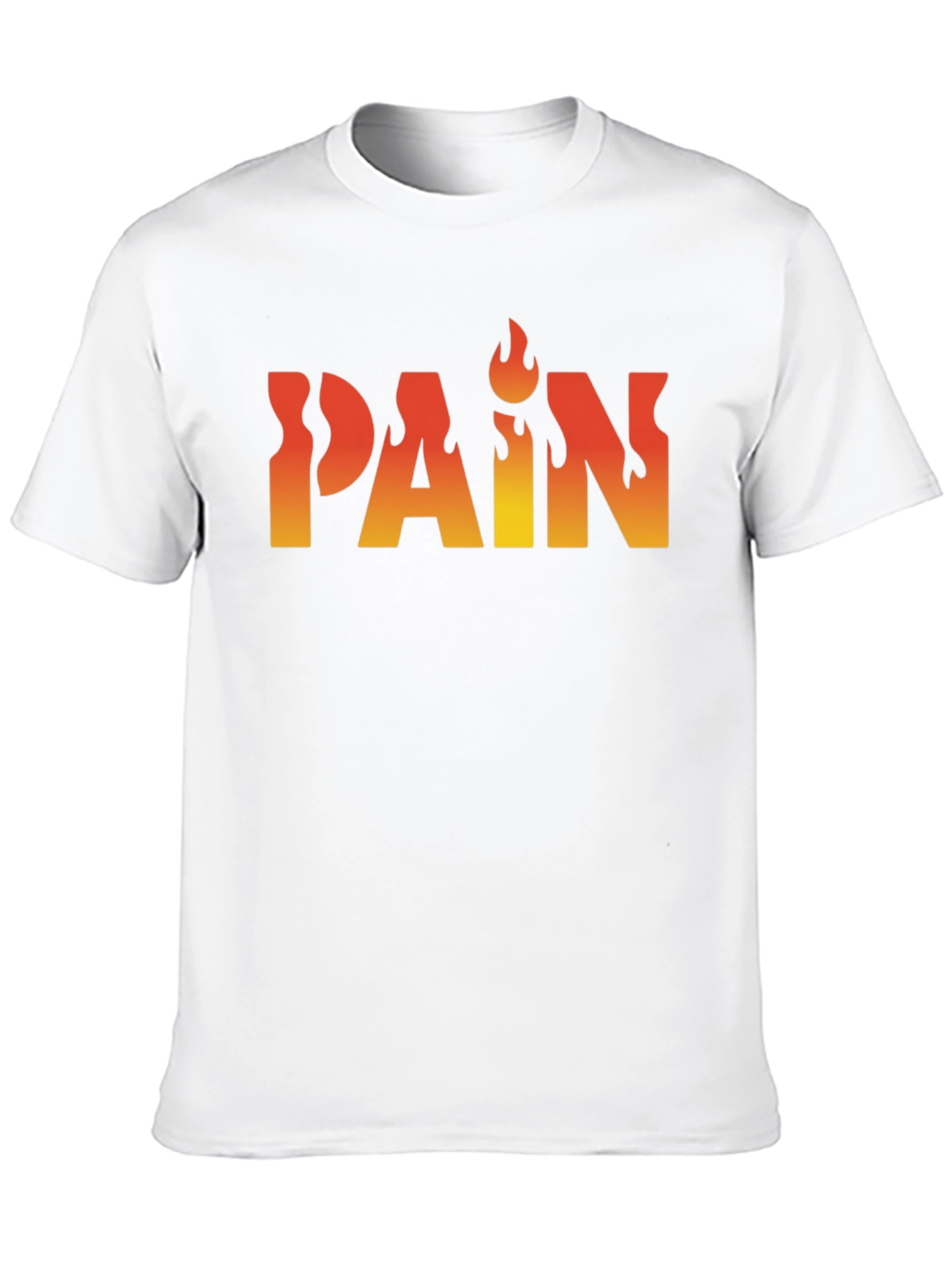 Flaming PAIN Graphic Tee - Edgy Black T-Shirt