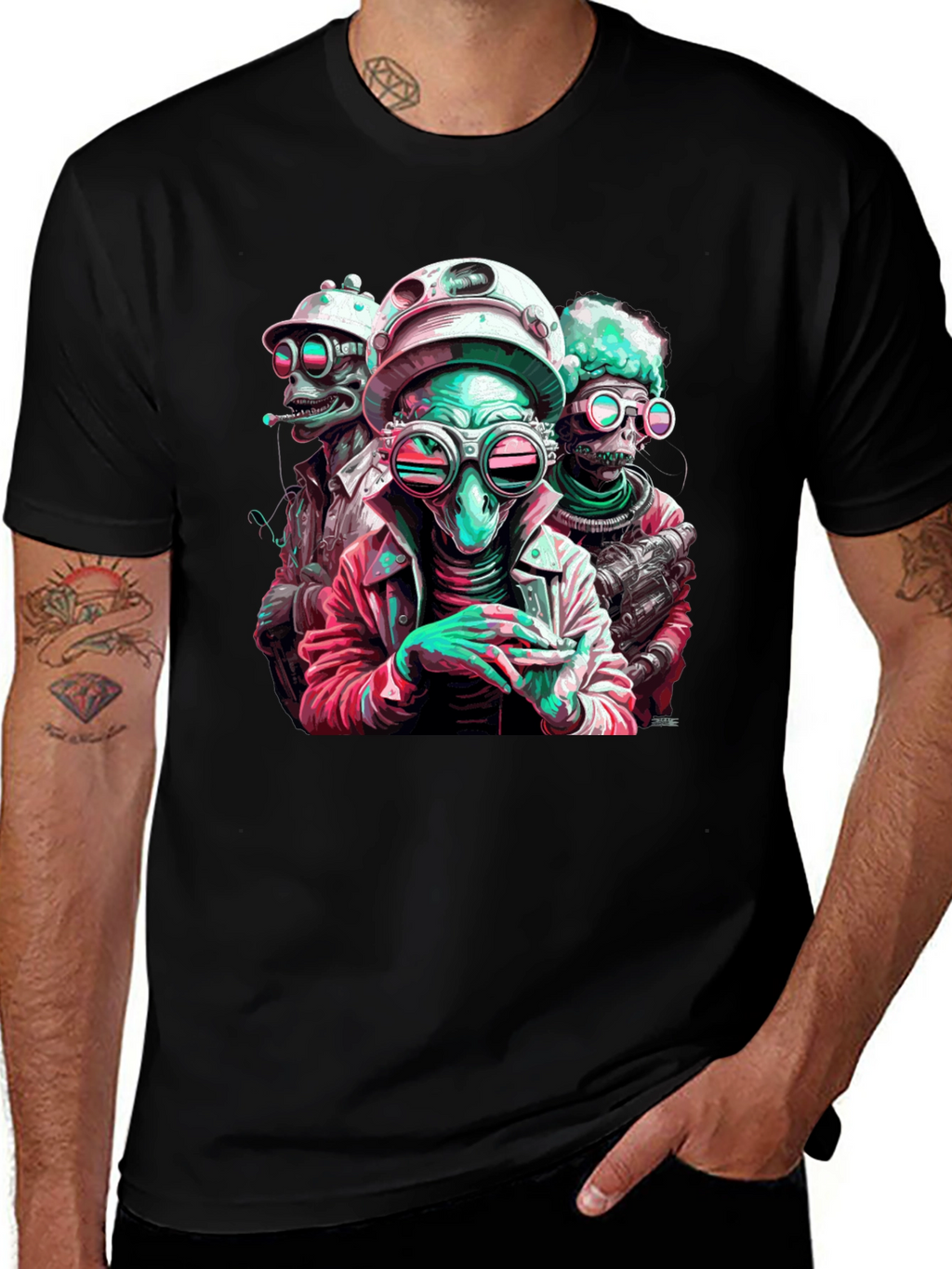 Cool Alien Crew Graphic Tee