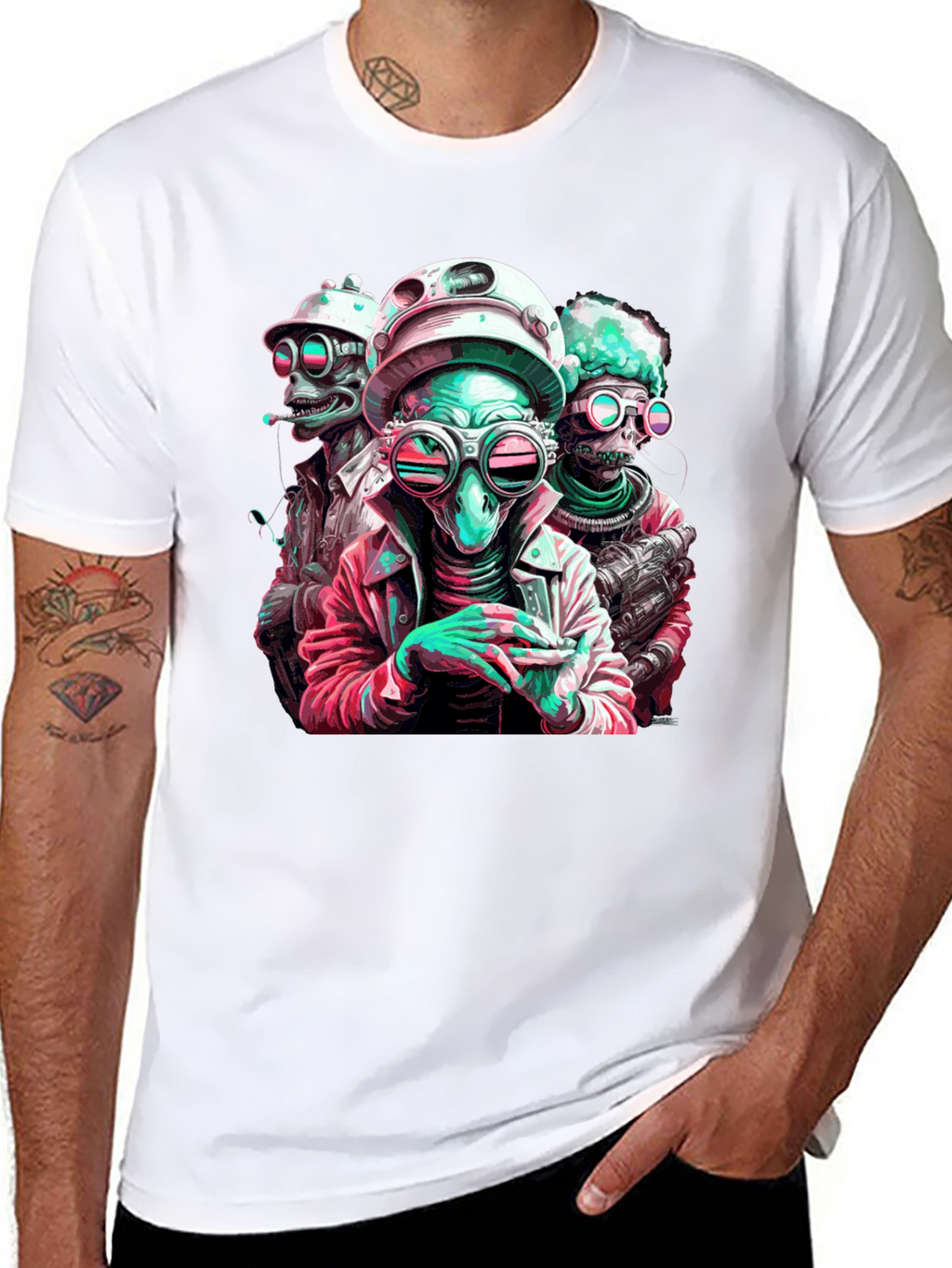 Cool Alien Crew Graphic Tee