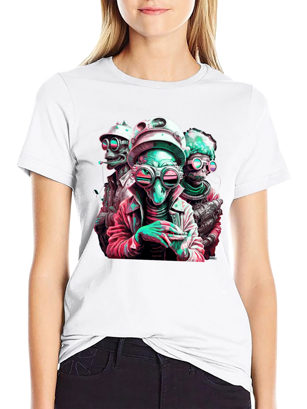 Cool Alien Crew Graphic Tee