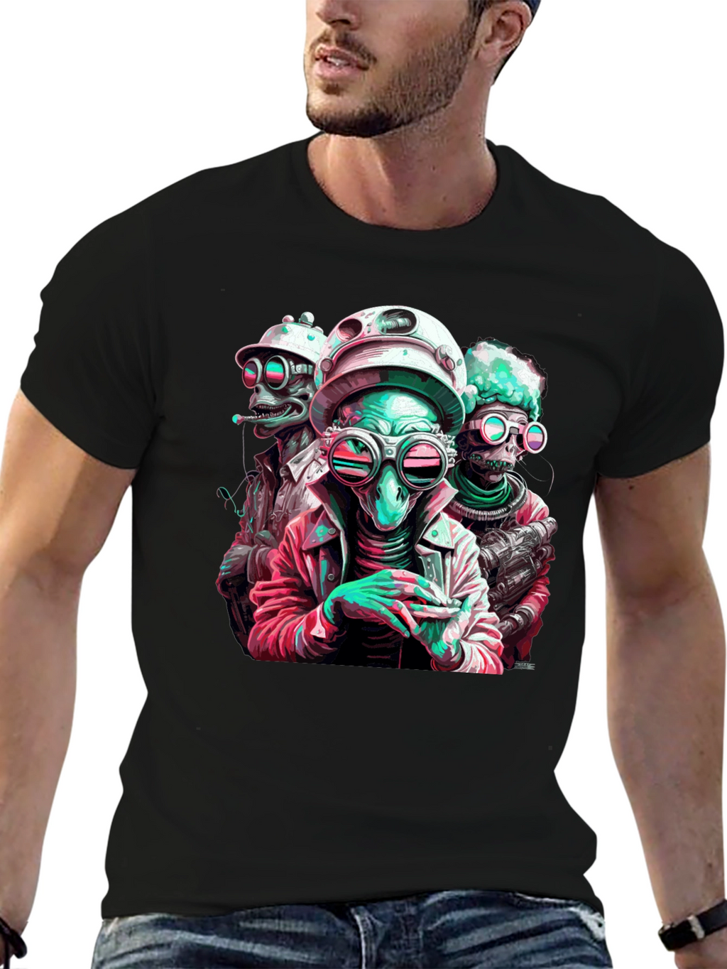 Cool Alien Crew Graphic Tee