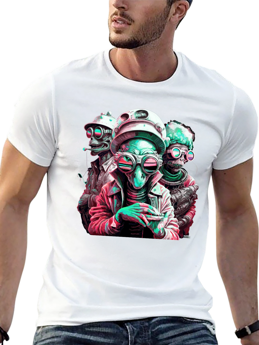 Cool Alien Crew Graphic Tee