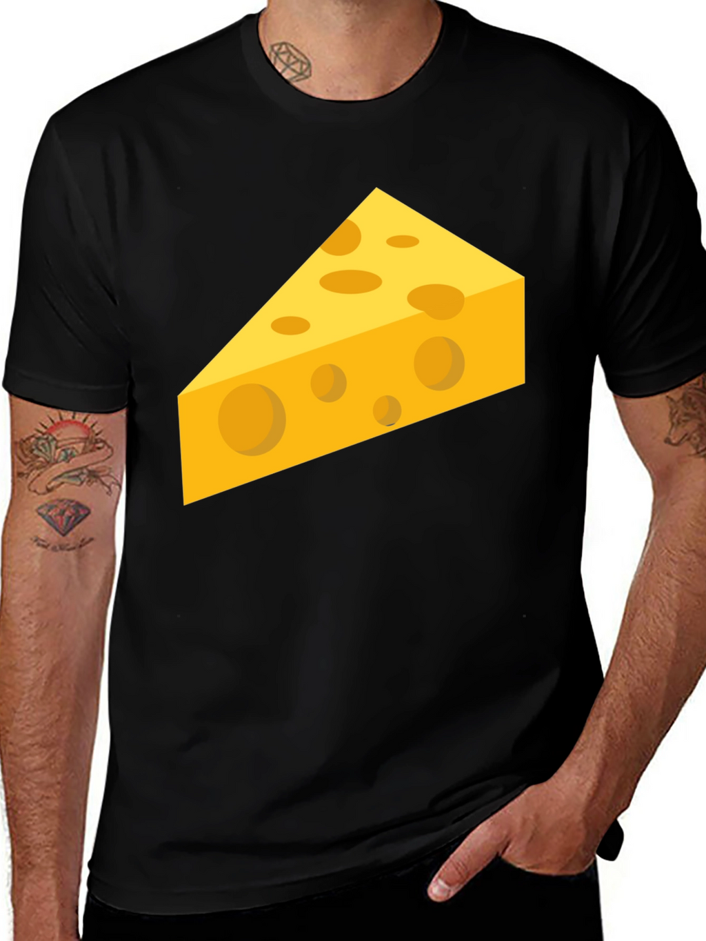 Cheesy Graphic Tee - Black Cotton Comfort