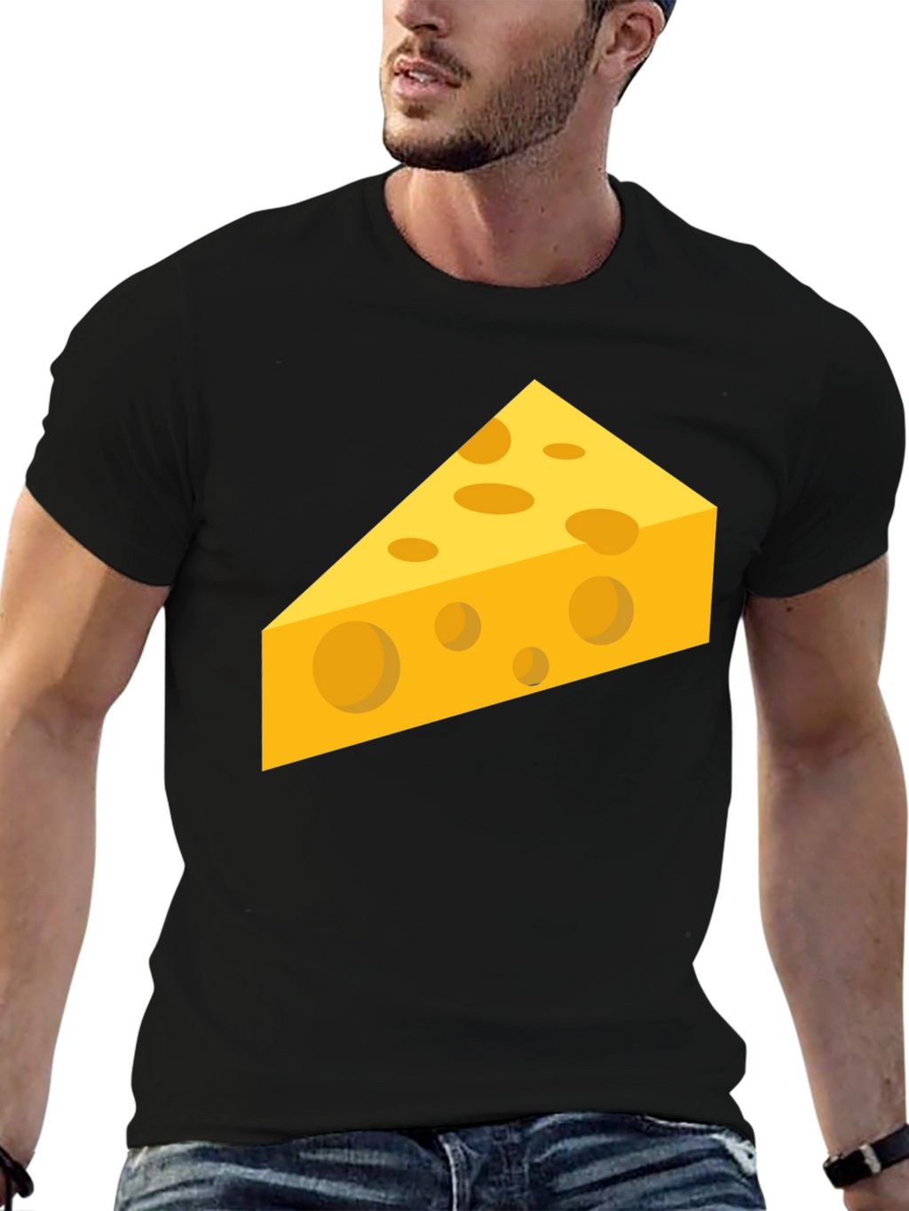 Cheesy Graphic Tee - Black Cotton Comfort