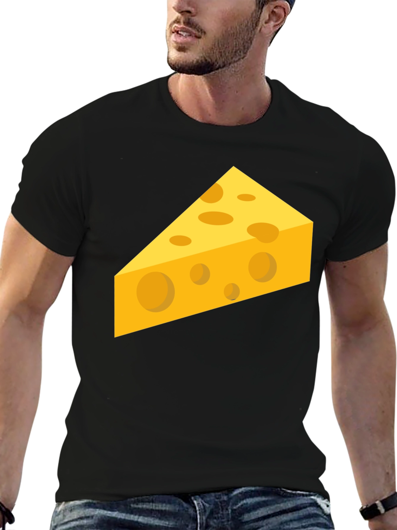 Cheesy Graphic Tee - Black Cotton Comfort