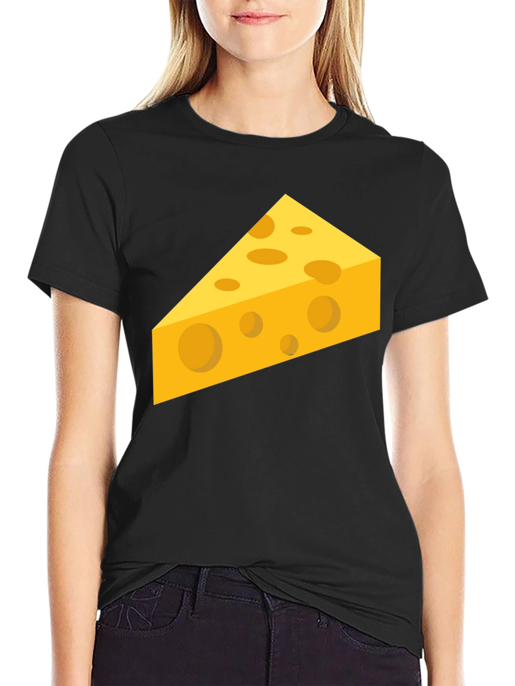 Cheesy Graphic Tee - Black Cotton Comfort