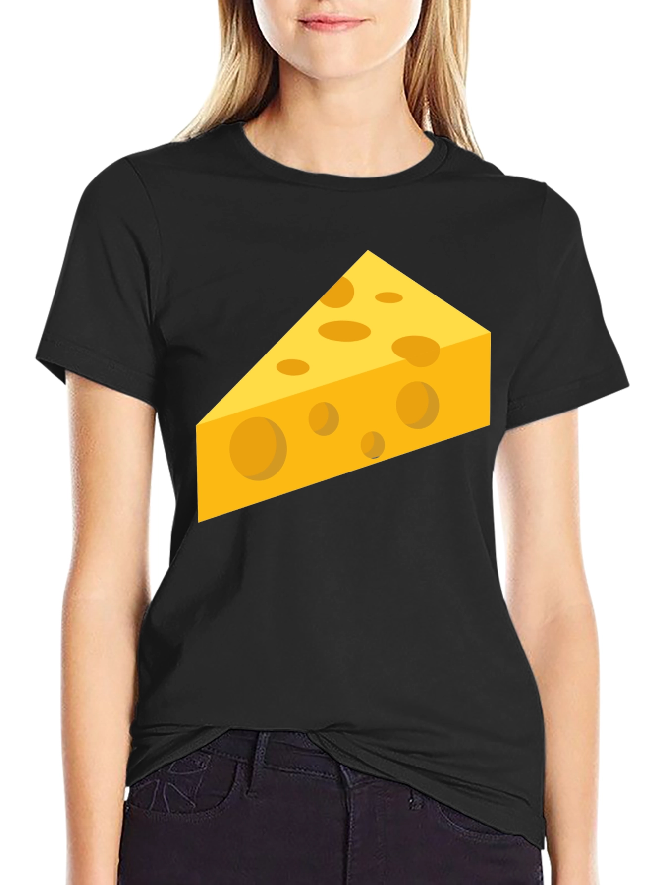 Cheesy Graphic Tee - Black Cotton Comfort