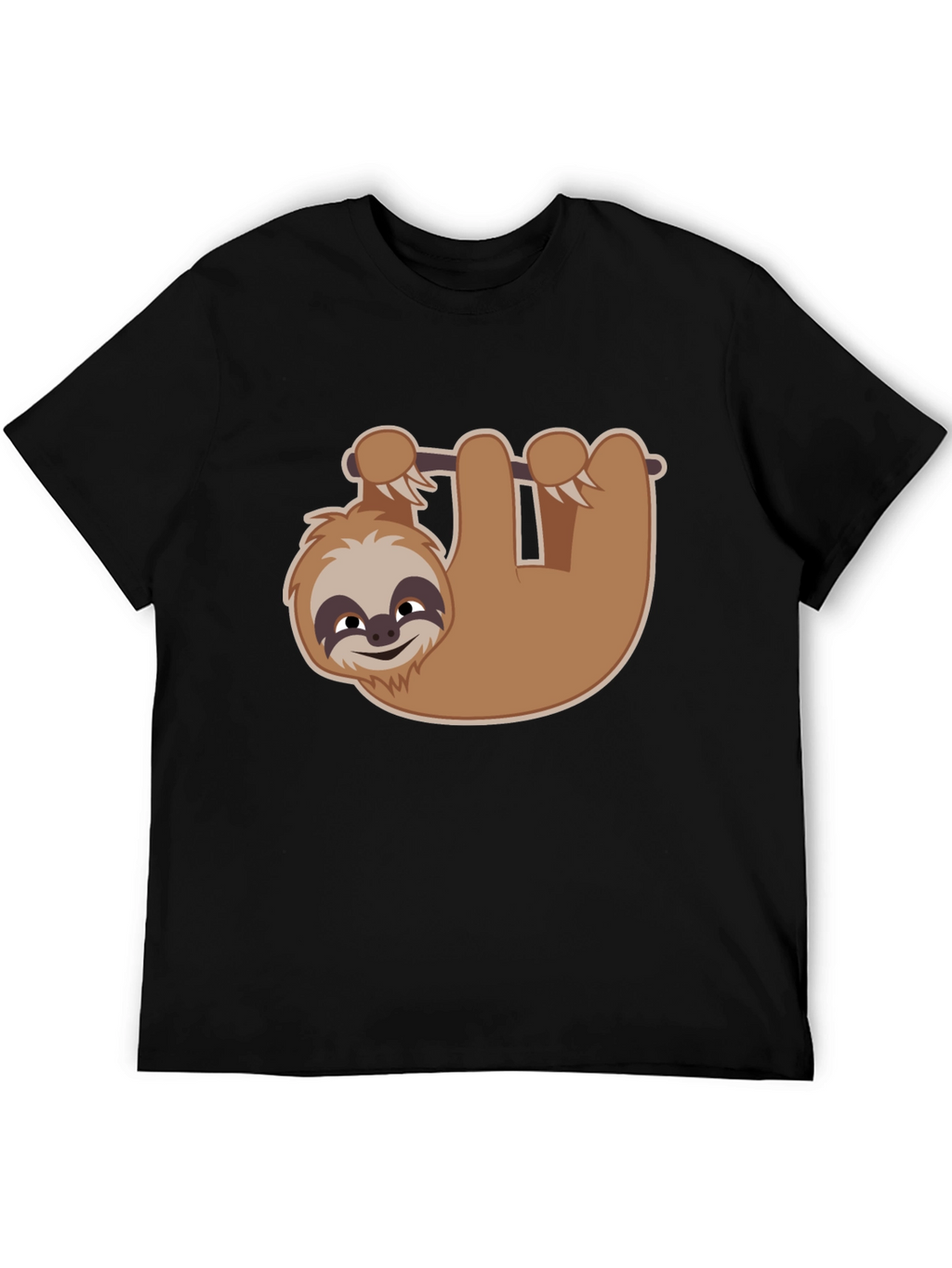 Cute Sloth Hanging T-Shirt - Black