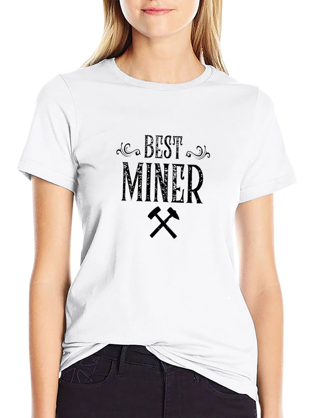 Best Miner Graphic Tee - Black Crew Neck