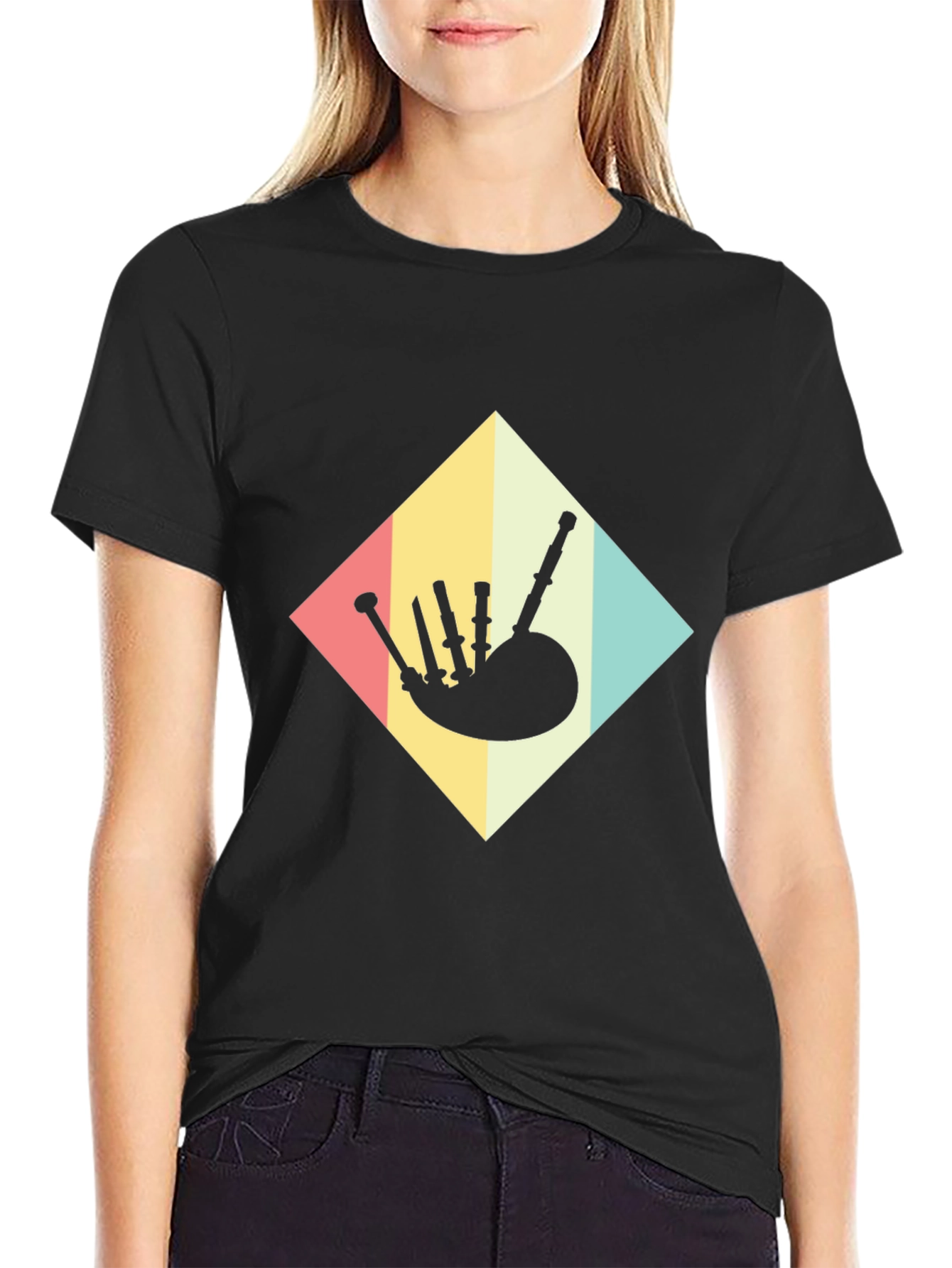 Retro Bagpipe T-Shirt - Scottish Music Tee