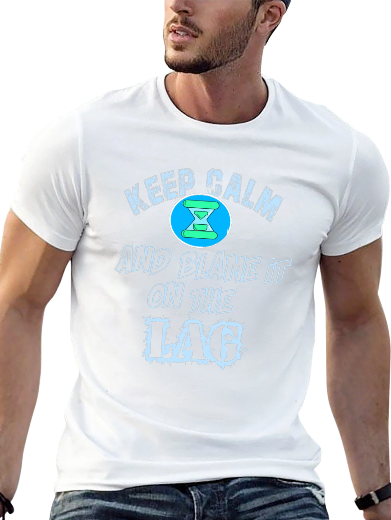 Keep Calm Blame Lag Funny Gamer T-Shirt
