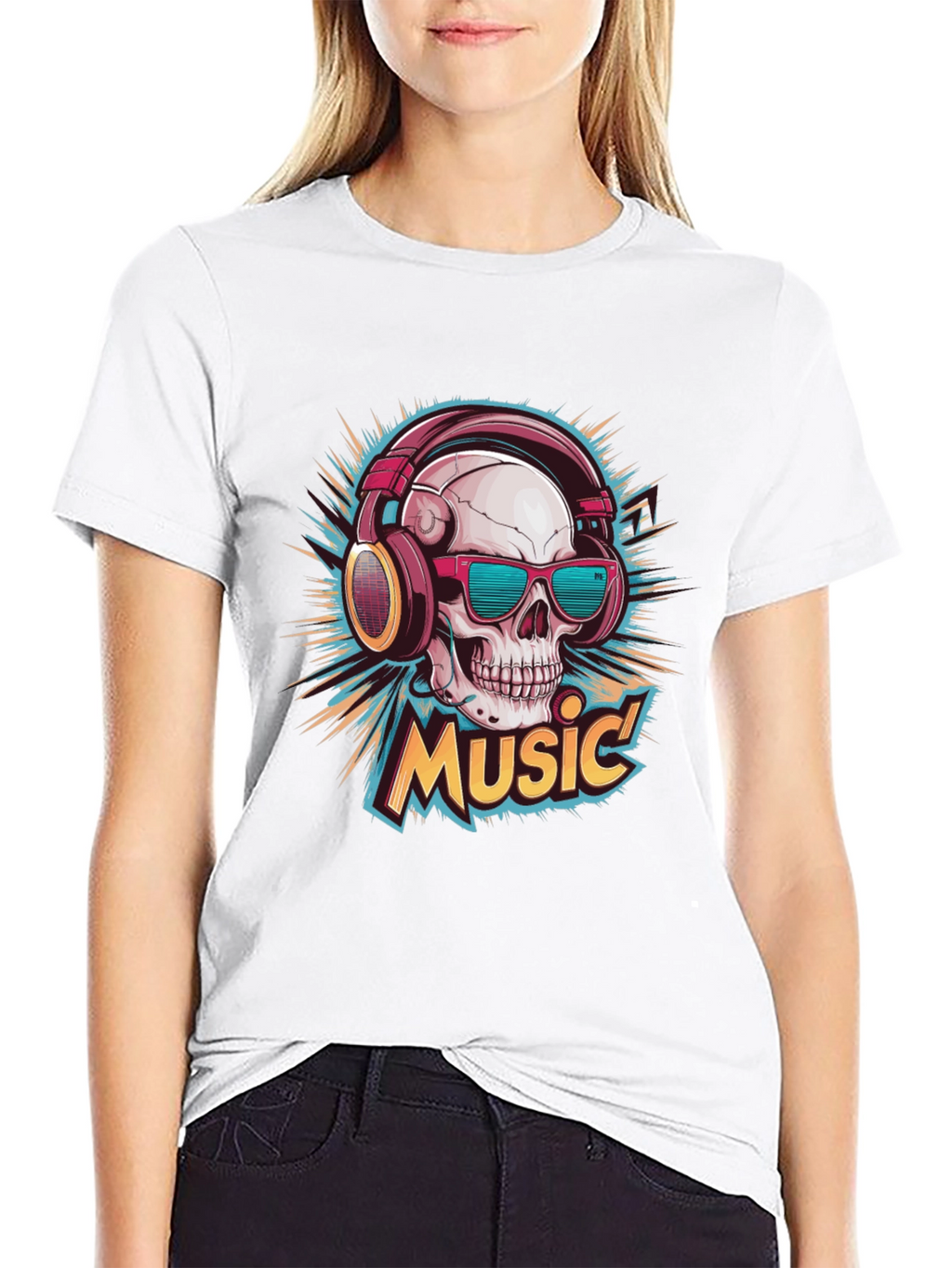 Skull Music Graphic T-Shirt
