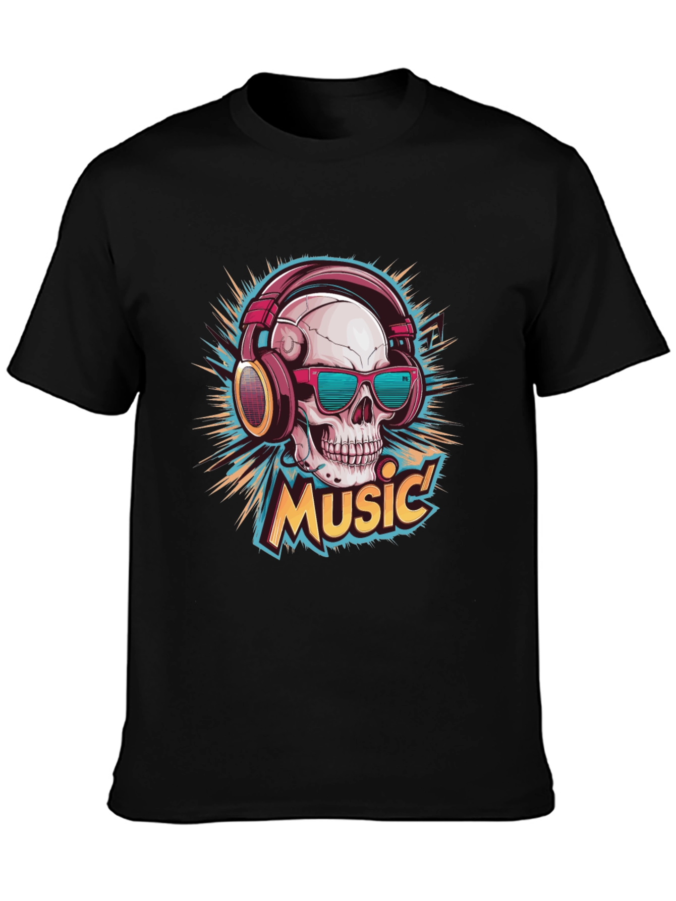Skull Music Graphic T-Shirt