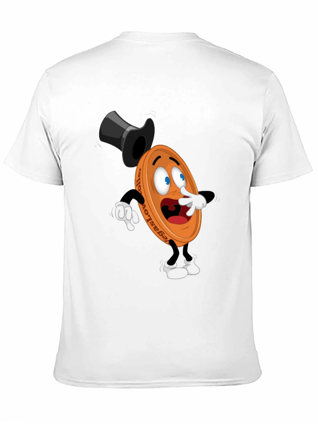 Mens Black T-Shirt with Cartoon Coin Design