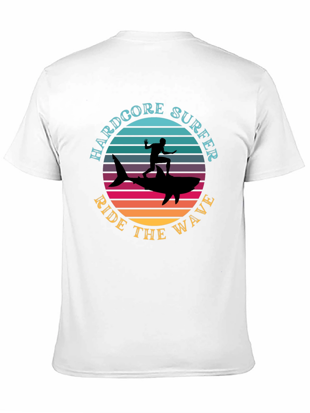 Hardcore Surfer Ride Wave Graphic Tee