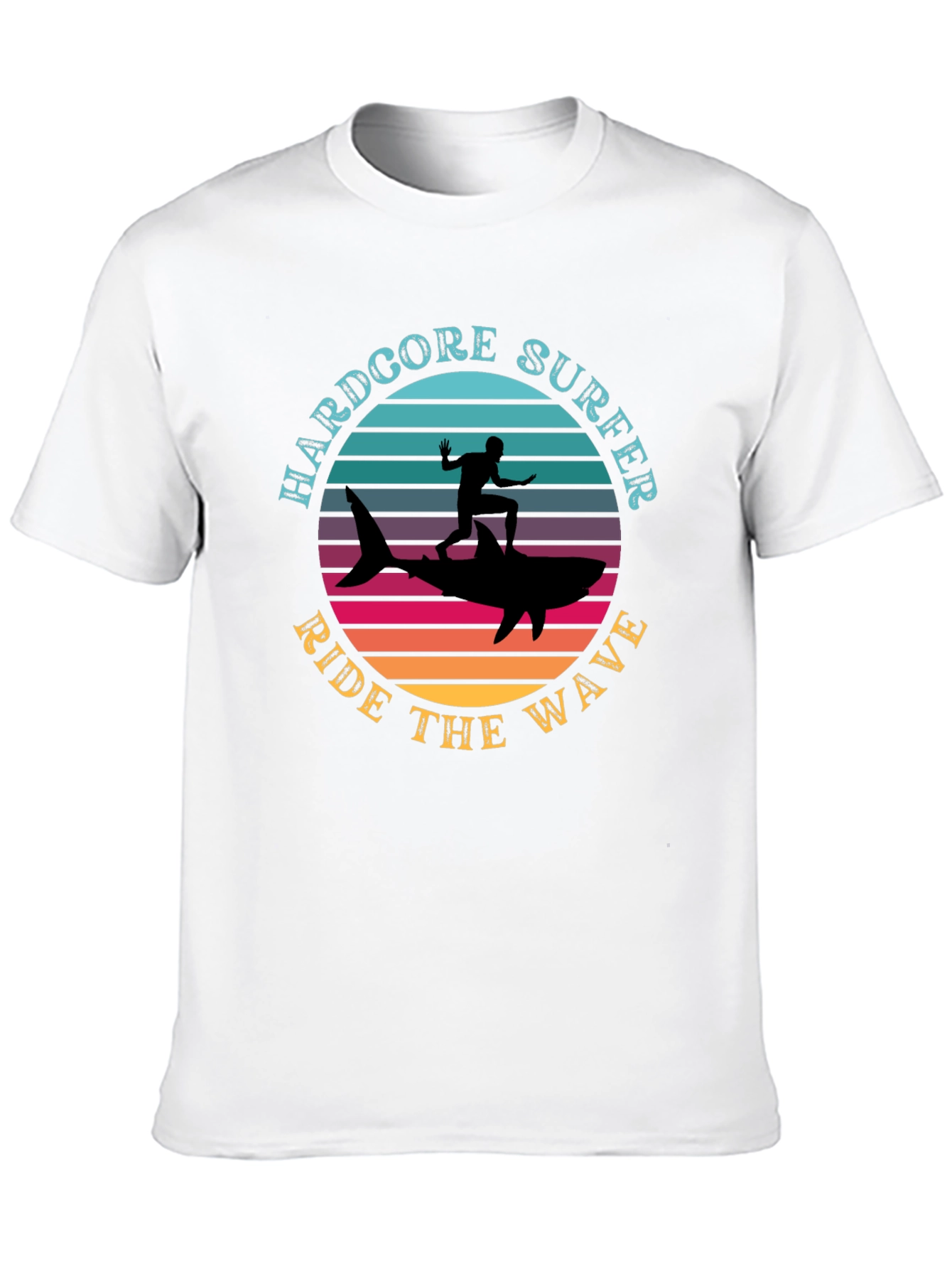 Hardcore Surfer Ride Wave Graphic Tee