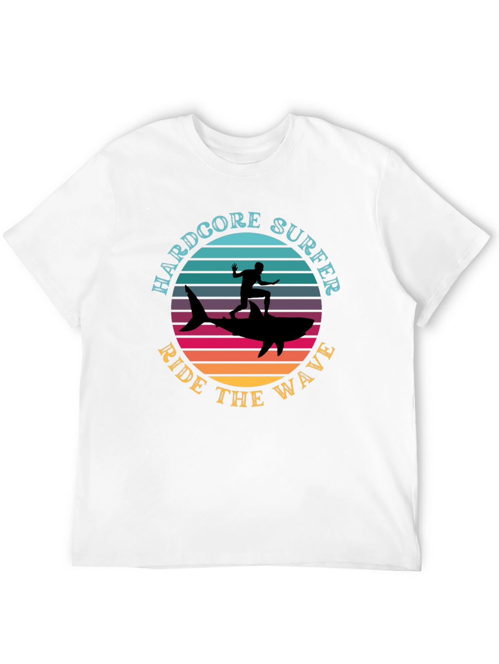 Hardcore Surfer Ride Wave Graphic Tee