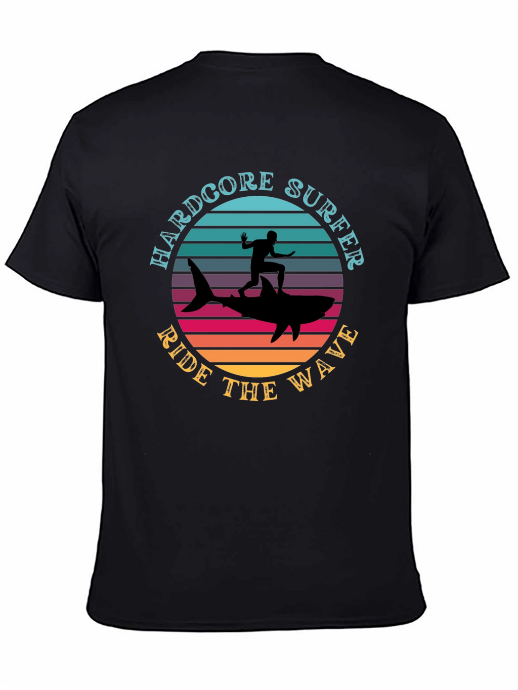 Hardcore Surfer Ride Wave Graphic Tee