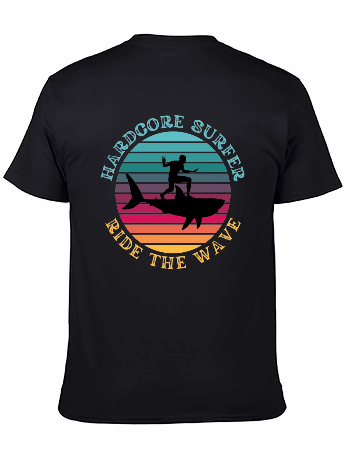 Hardcore Surfer Ride Wave Graphic Tee