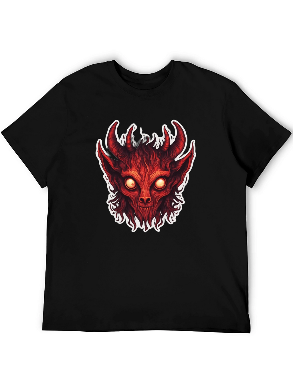 Mens Black T-Shirt with Devil Graphic