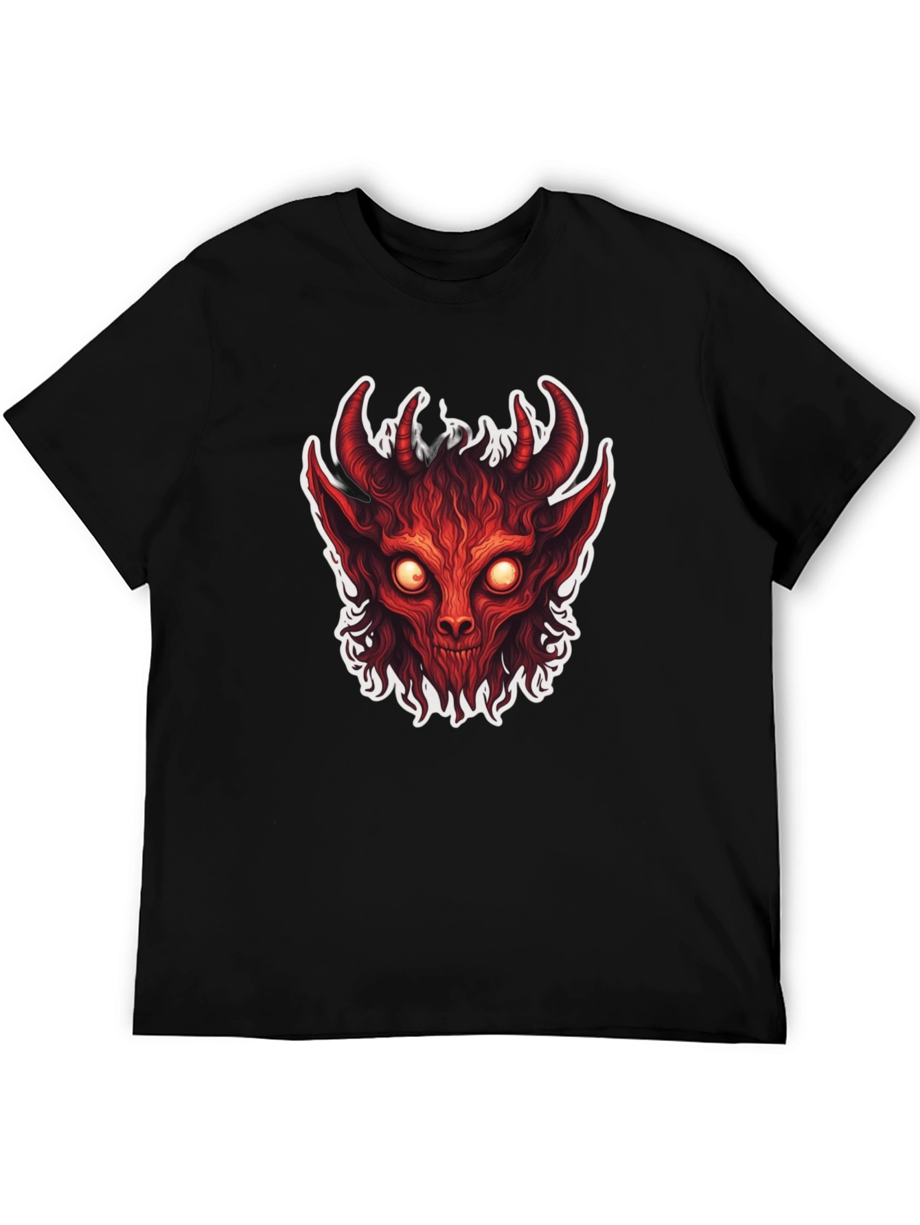Mens Black T-Shirt with Devil Graphic