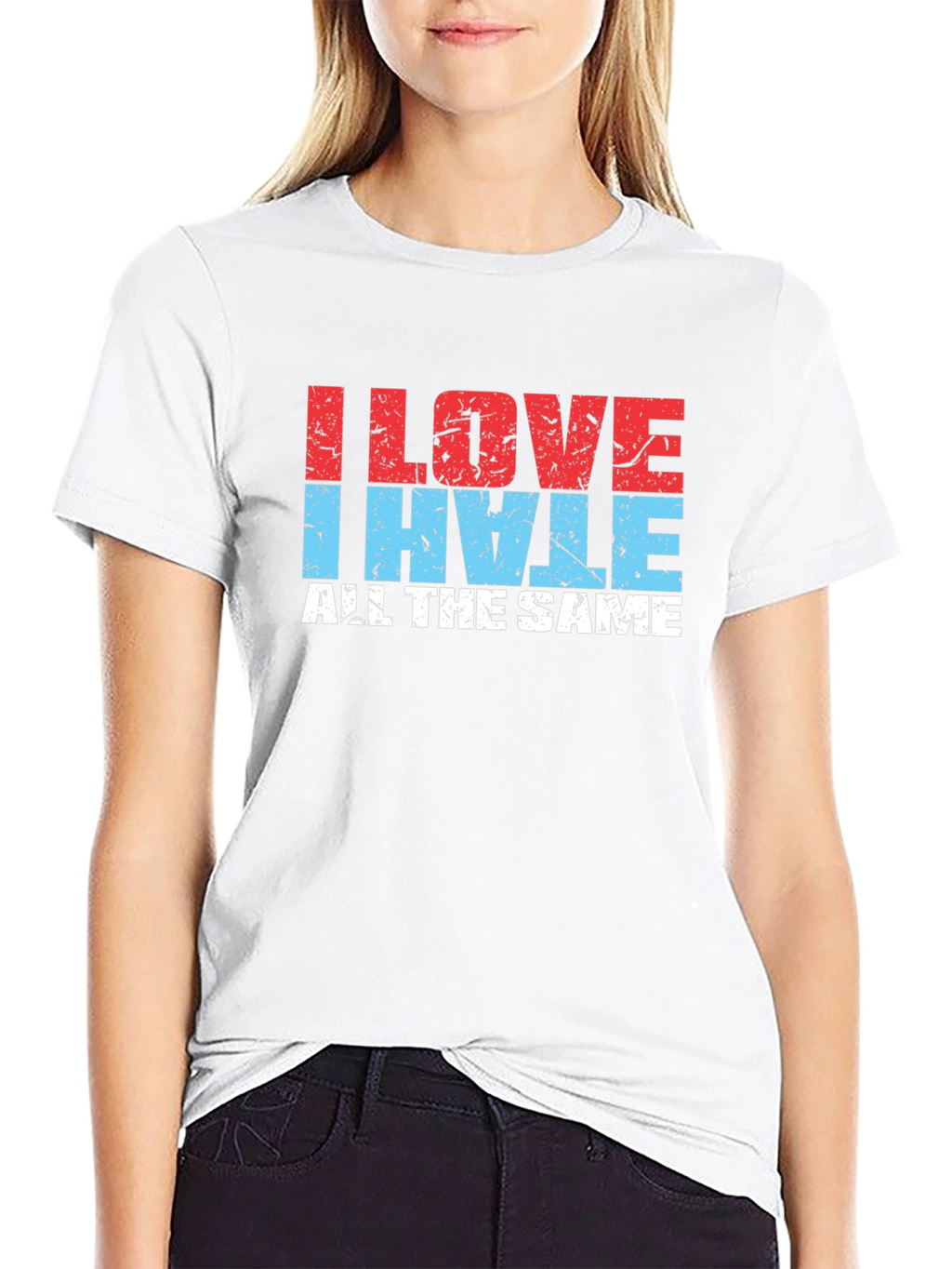 I Love I Hate All The Same Black T-Shirt