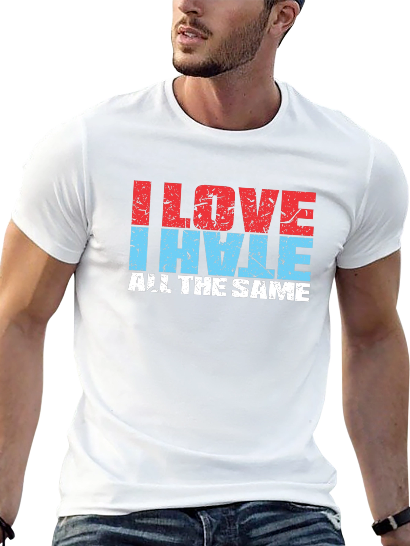 I Love I Hate All The Same Black T-Shirt