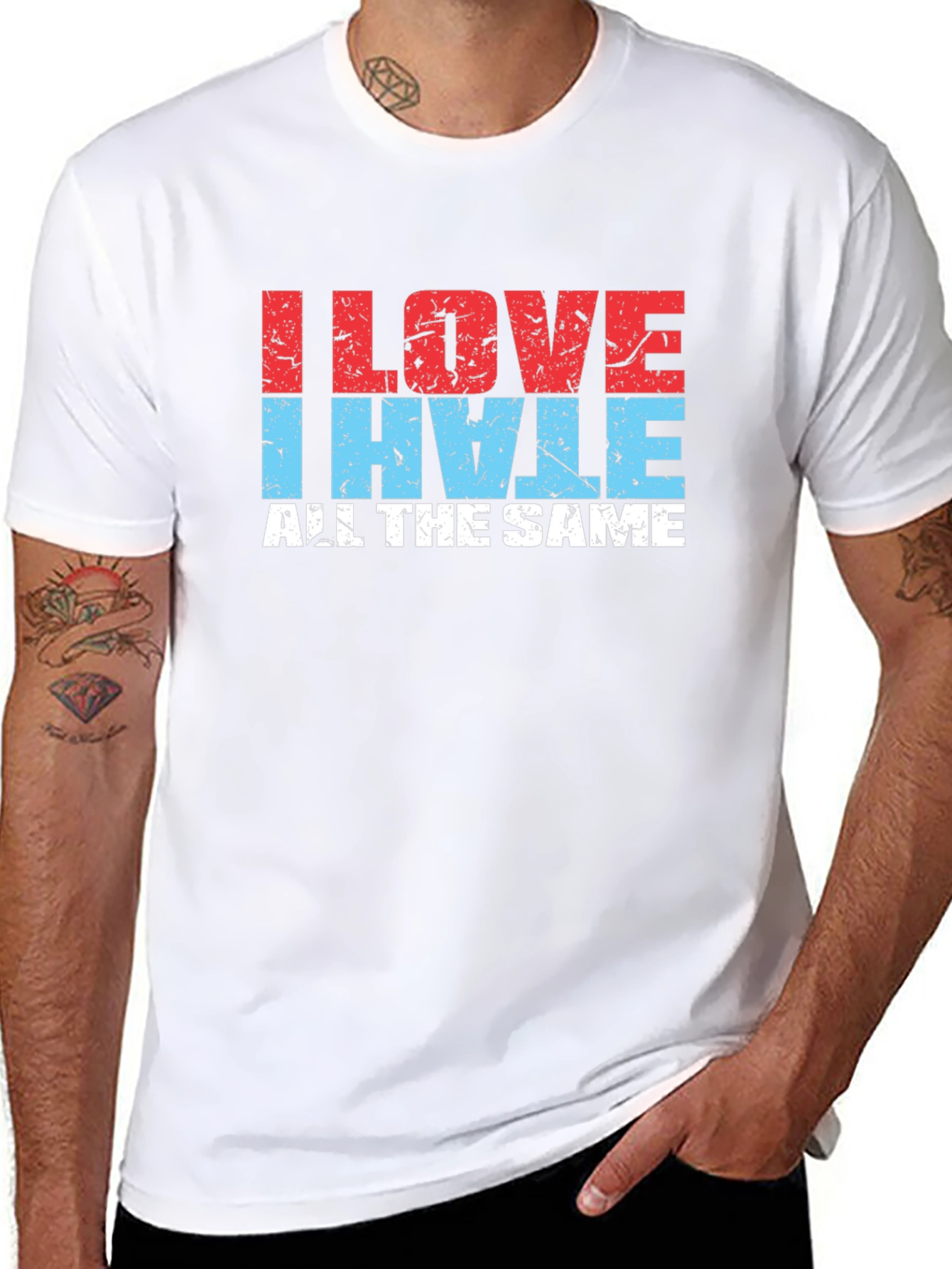 I Love I Hate All The Same Black T-Shirt