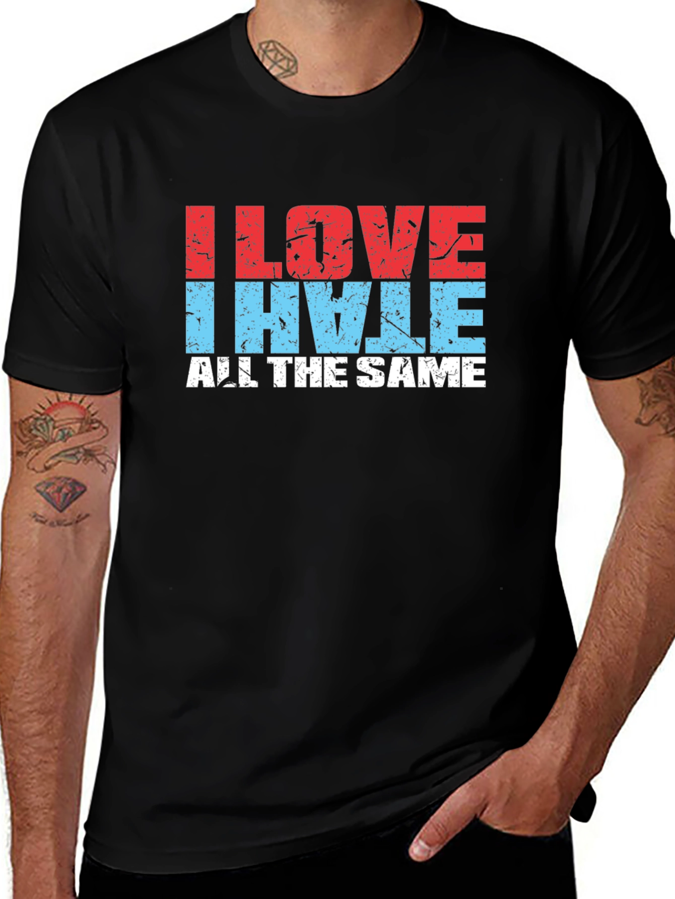 I Love I Hate All The Same Black T-Shirt