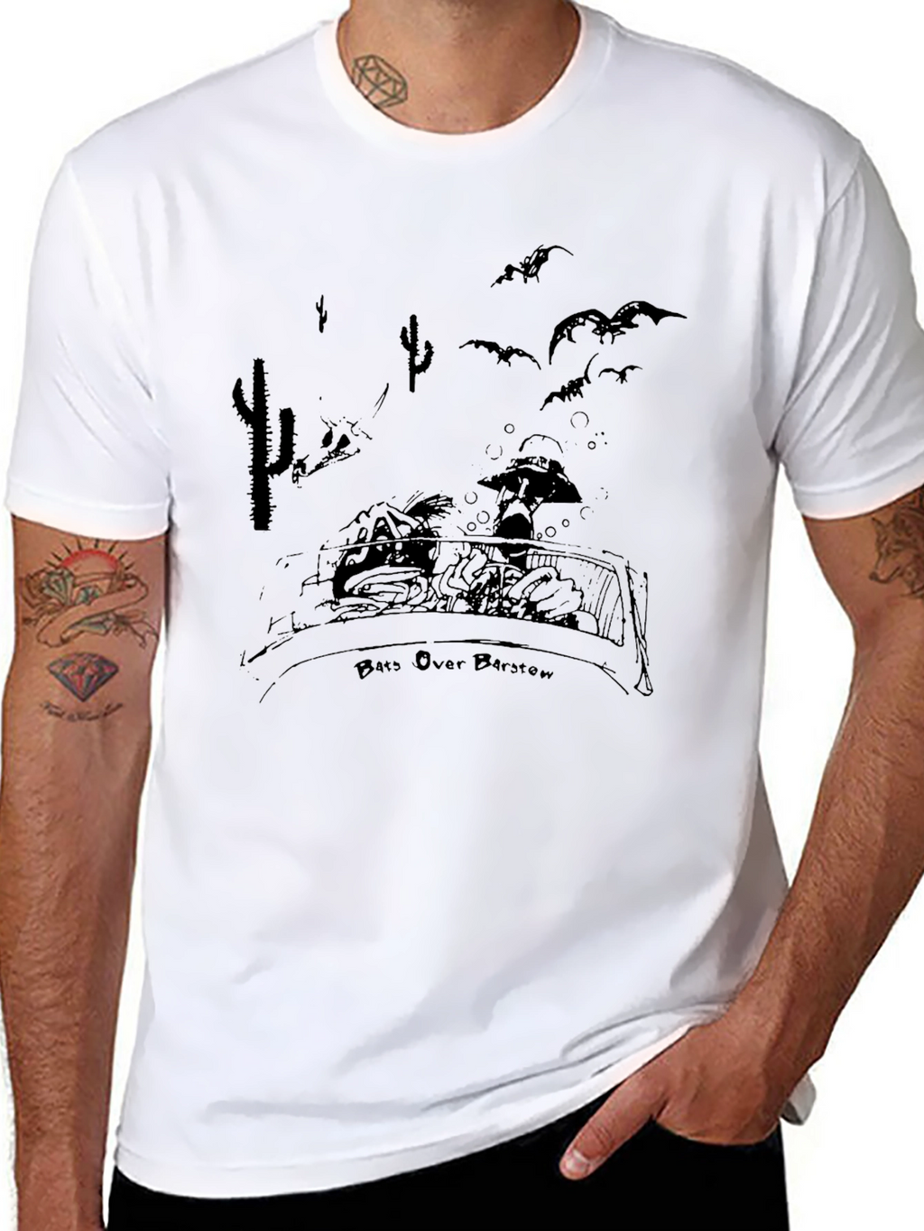 Bats Over Barstow Black Graphic Tee