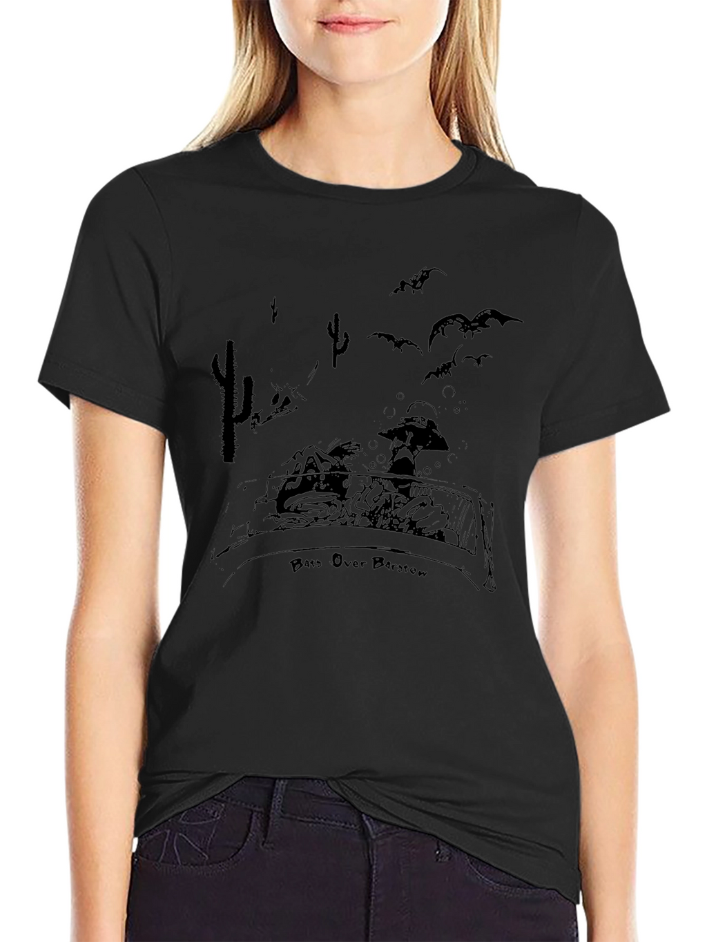 Bats Over Barstow Black Graphic Tee