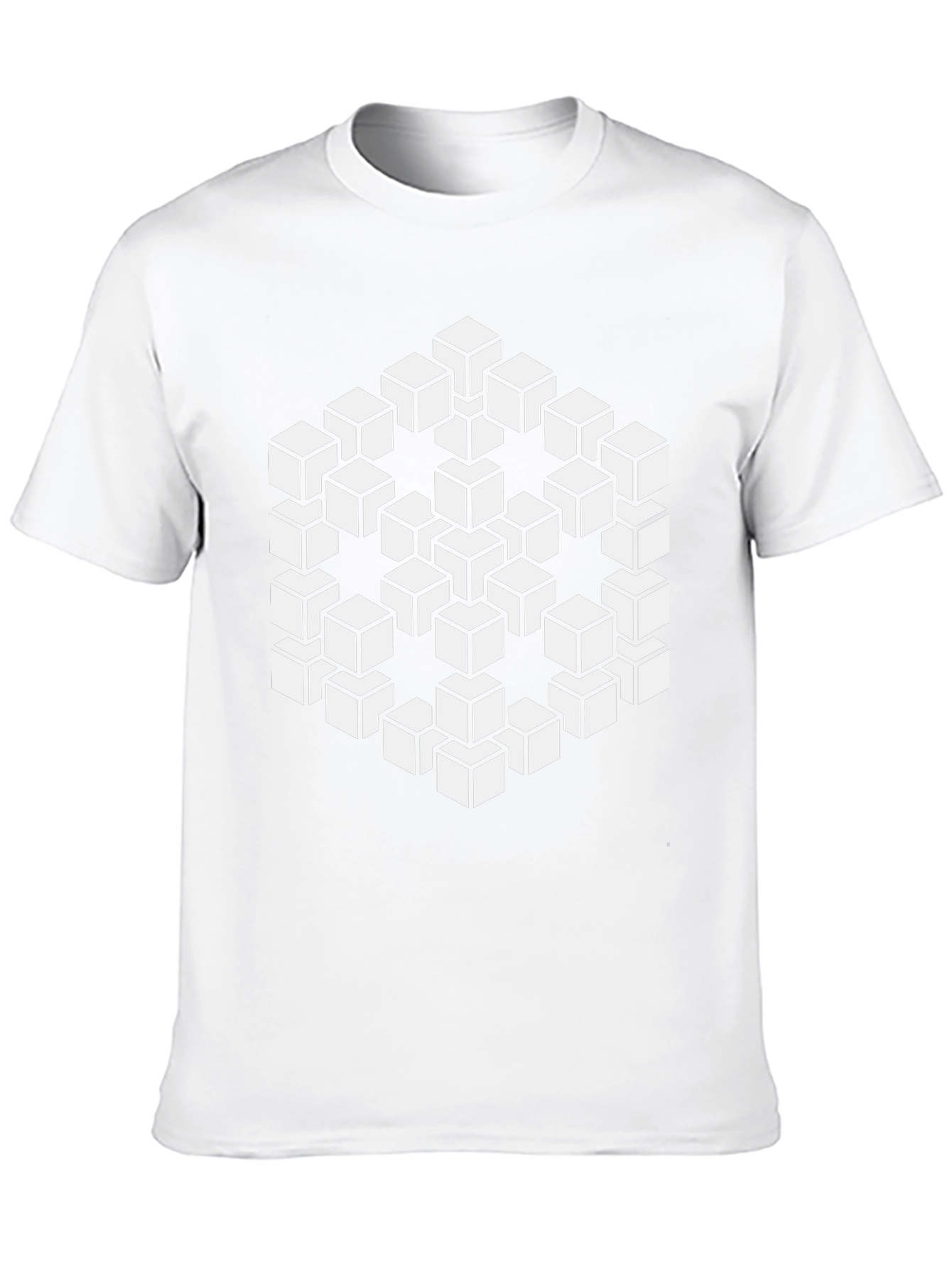 Optical Illusion Cube Black T-Shirt