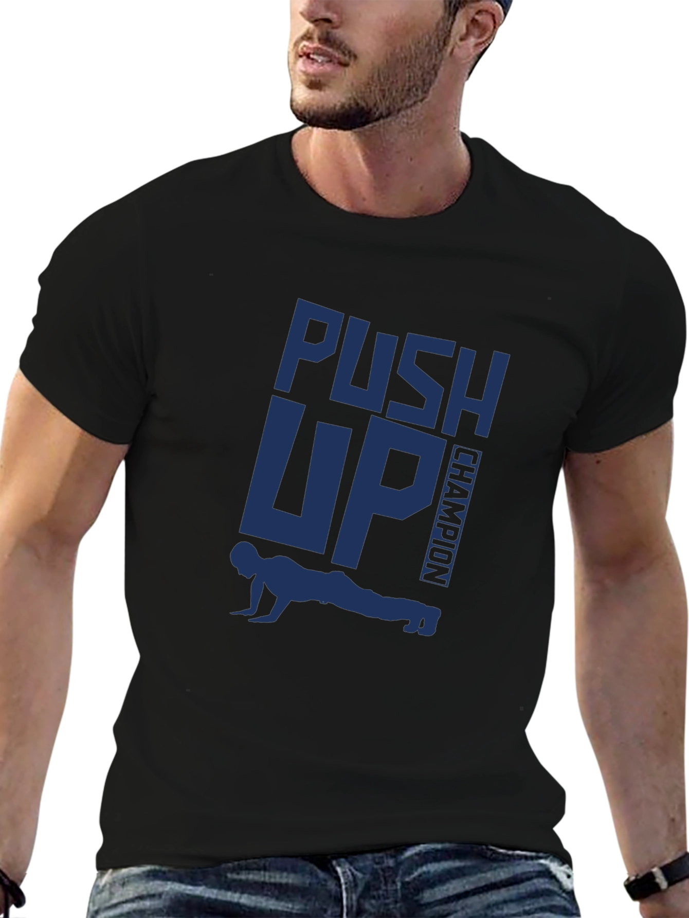Push Up Champion Graphic Tee - Black