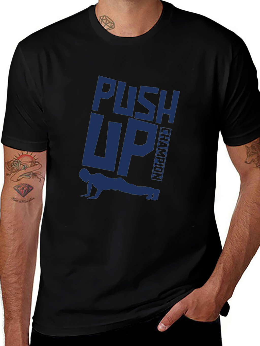 Push Up Champion Graphic Tee - Black