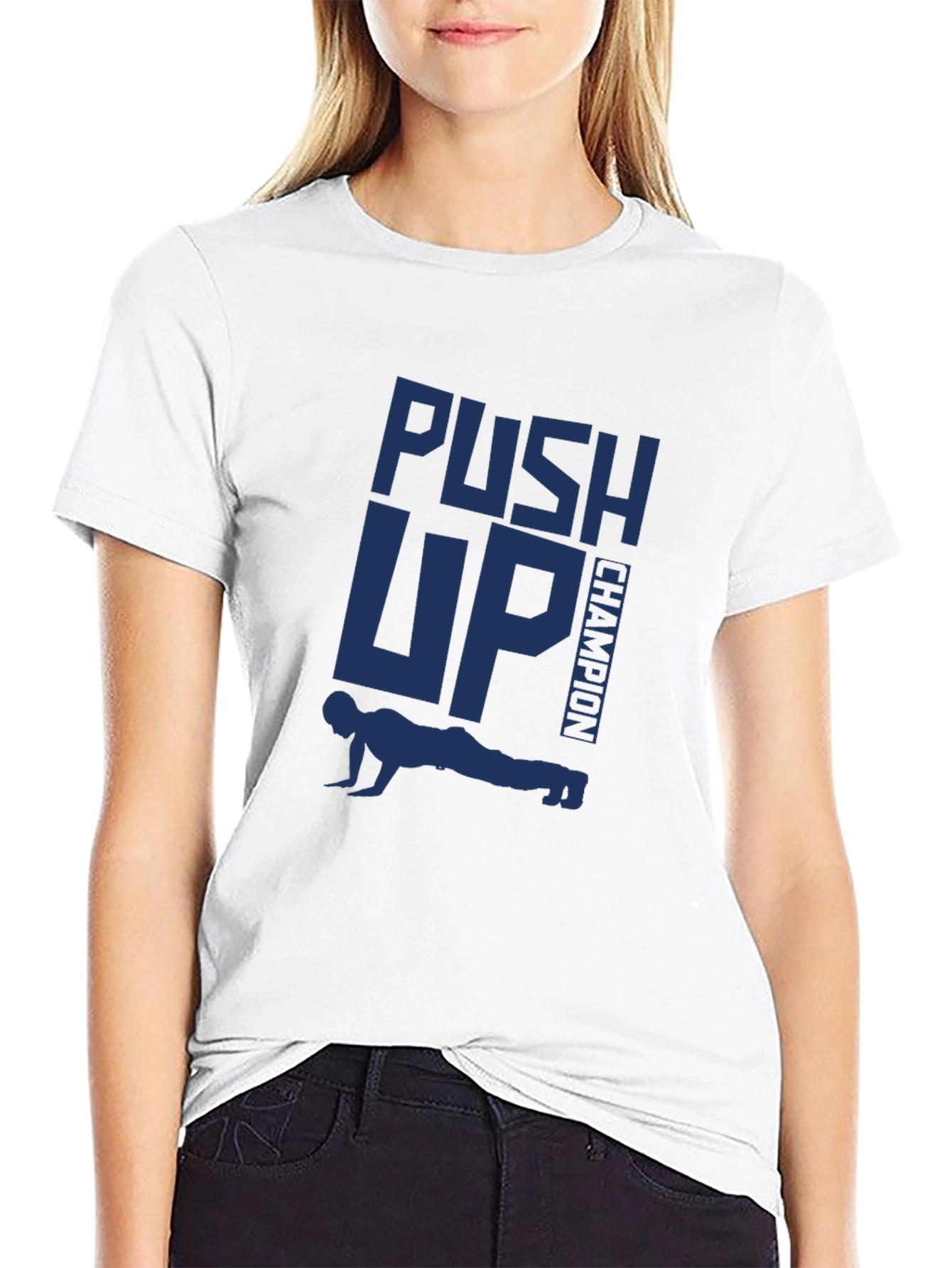 Push Up Champion Graphic Tee - Black
